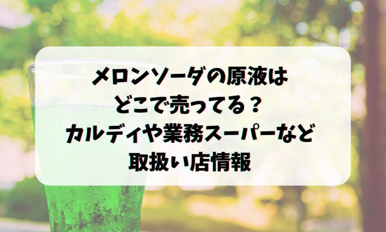 メロンソーダの原液はどこで売ってる？カルディや業務スーパーなど取扱い店情報